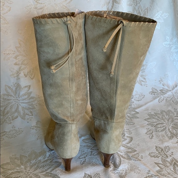 Women's Tan Suede Boots - Picture 3 of 5